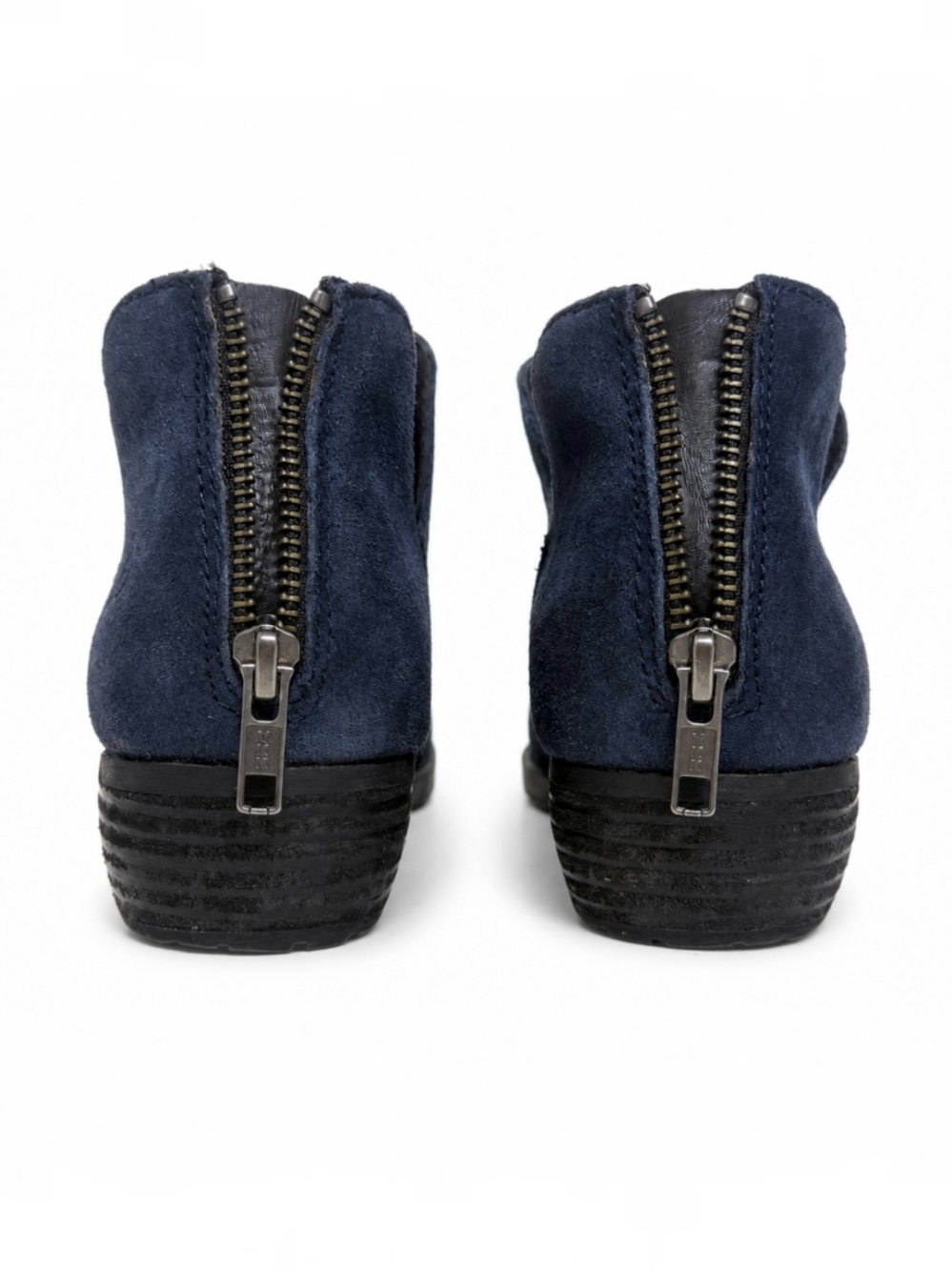 Born Distressed Blue Suede Ankle Booties Low Heel Casual Western 7M (Fits Long) - Picture 10 of 13